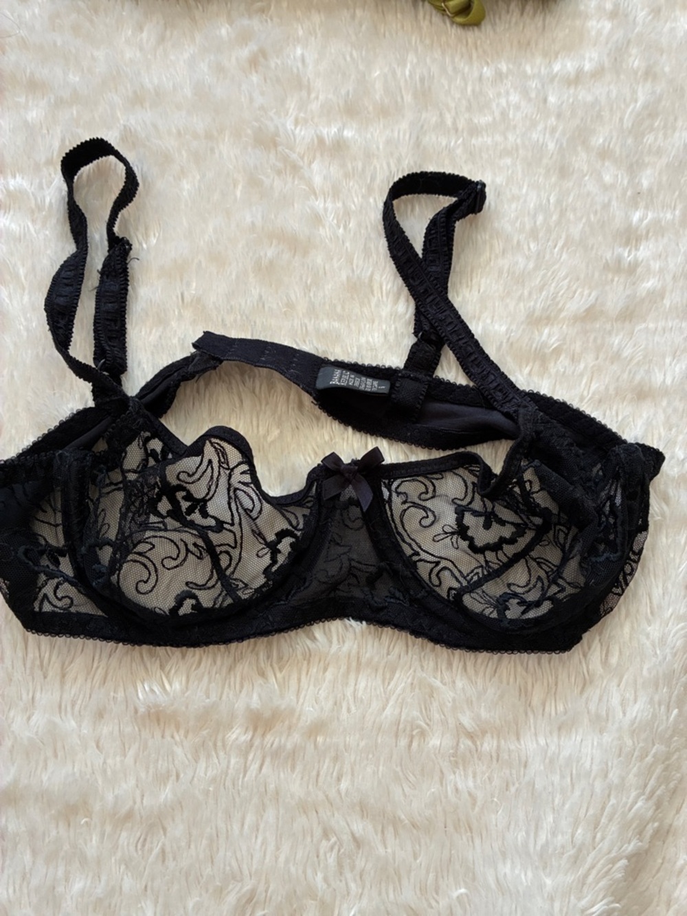 Banana Republic Black Sheer Embroidered Underwire Bra